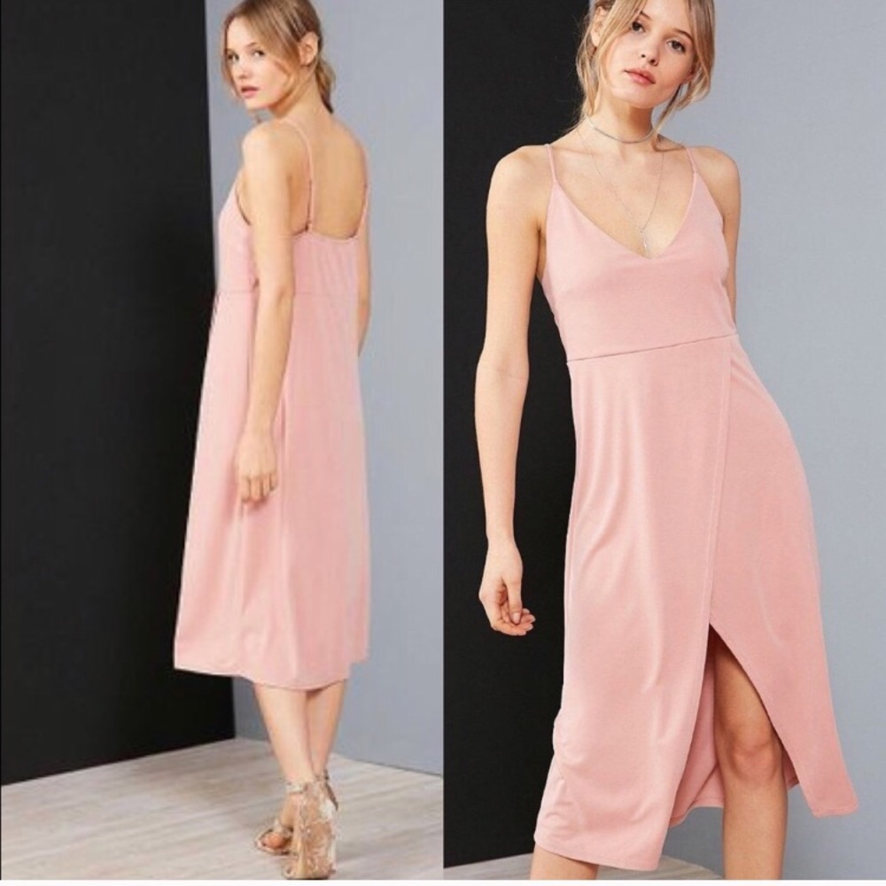 UO Cupro Midi Wrap Dress